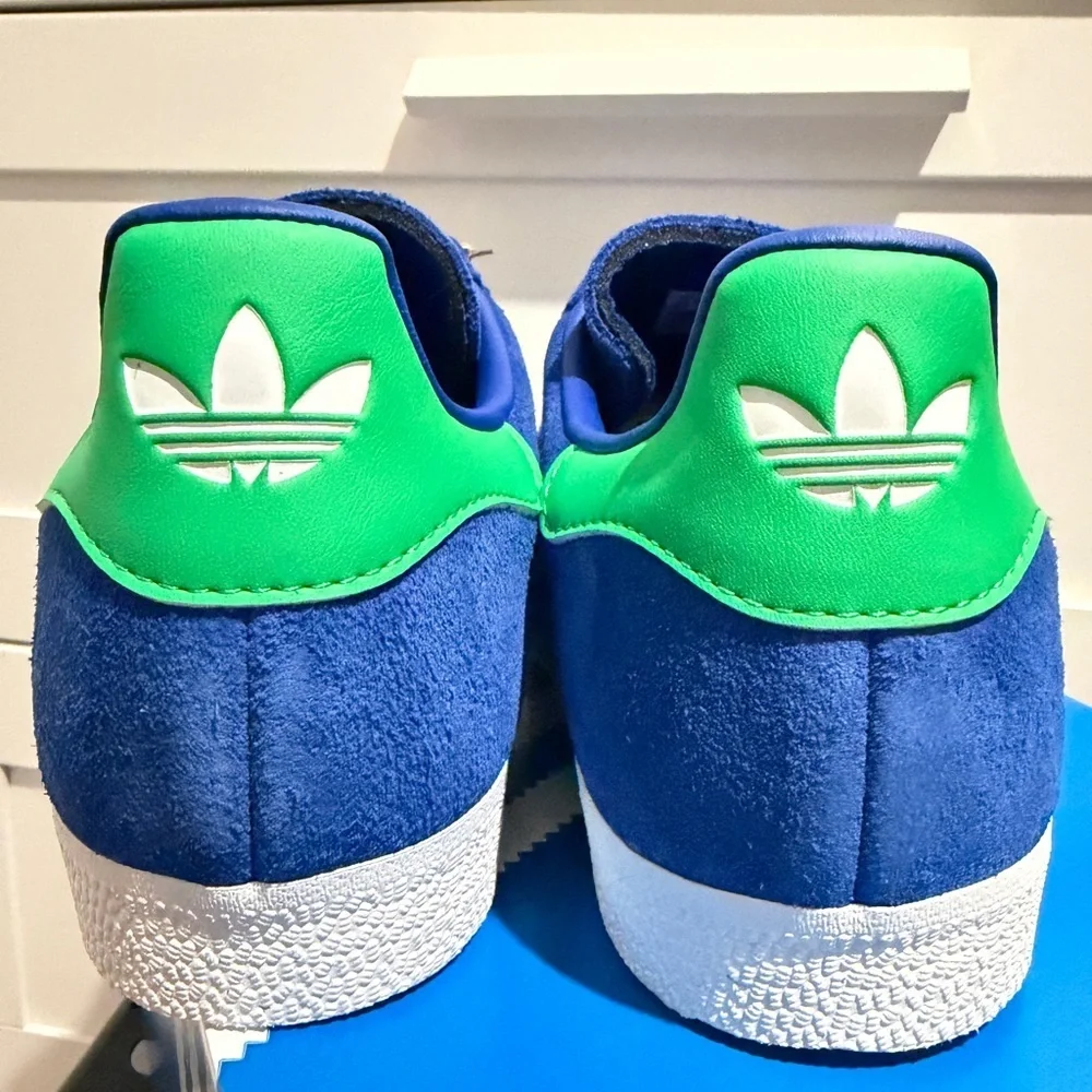 Adidas Gazelle‎ Sneakers Suede Royal Blue/Green Sz 9.5 Men woman Sz 11 Retro